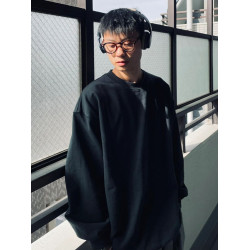 歐美式ins潮牌重磅無帽圓領衛衣男春秋純色簡約寬松情侶百搭上衣