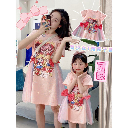 不一樣的親子裝夏季連衣裙炸街母女裝短袖裙子ins風寶寶洋氣休閒 不一樣的親子裝夏季連衣裙炸街母女裝短袖裙子ins風寶寶洋氣休閒