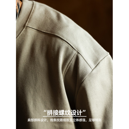 BGYO美式復古水洗阿爾曼衛衣男390g重磅外穿圓領羅紋拼接打底外套 BGYO美式復古水洗阿爾曼衛衣男390g重磅外穿圓領羅紋拼接打底外套