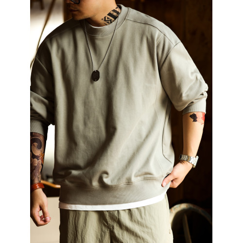 BGYO美式復古水洗阿爾曼衛衣男390g重磅外穿圓領羅紋拼接打底外套 BGYO美式復古水洗阿爾曼衛衣男390g重磅外穿圓領羅紋拼接打底外套