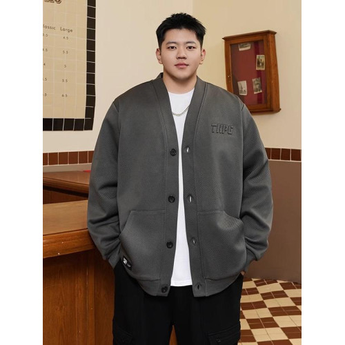 潮牌大碼男裝2024秋季V領胖子寬松休閒百搭加肥加大開衫衛衣外套 潮牌大碼男裝2024秋季V領胖子寬松休閒百搭加肥加大開衫衛衣外套