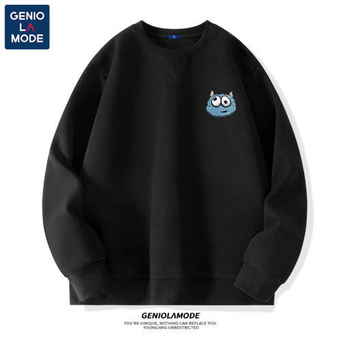 Genio Lamode小怪獸圓領衛衣男2025秋季青少年簡約休閒百搭外套潮 Genio Lamode小怪獸圓領衛衣男2025秋季青少年簡約休閒百搭外套潮