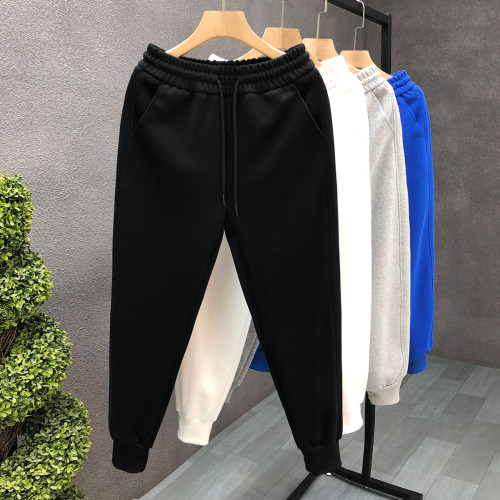 簡約純色棉質衛褲男春秋運動修身白色褲子2025新款男士束腳休閒褲 簡約純色棉質衛褲男春秋運動修身白色褲子2025新款男士束腳休閒褲