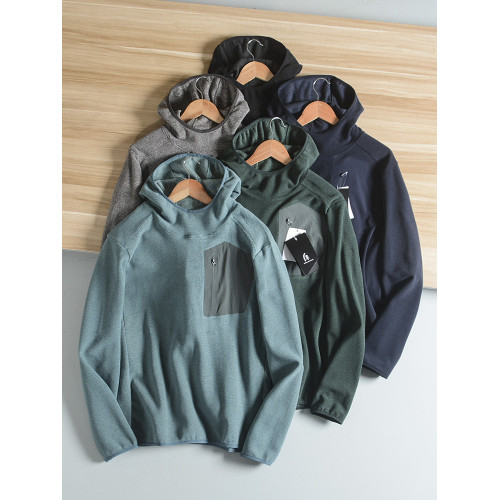 平替款輕量化蓬松保暖胸前壓膠口袋戶外搖粒絨抓絨衣男士連帽衛衣 平替款輕量化蓬松保暖胸前壓膠口袋戶外搖粒絨抓絨衣男士連帽衛衣