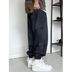 潮牌白色紥染運動褲男褲子大碼衛褲加肥加大青少年寬松休閒束腳褲