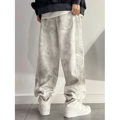 潮牌白色紥染運動褲男褲子大碼衛褲加肥加大青少年寬松休閒束腳褲 潮牌白色紥染運動褲男褲子大碼衛褲加肥加大青少年寬松休閒束腳褲