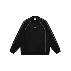 悟空有貨美式高街反光條麂皮絨衛衣男潮牌設計感寬松運動圓領上衣