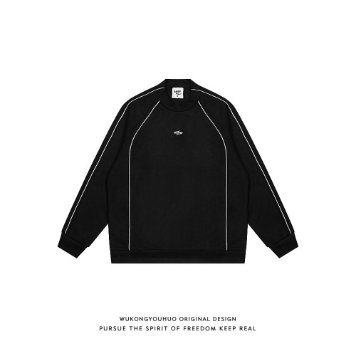 悟空有貨美式高街反光條麂皮絨衛衣男潮牌設計感寬松運動圓領上衣 悟空有貨美式高街反光條麂皮絨衛衣男潮牌設計感寬松運動圓領上衣