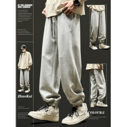 運動衛褲男士秋冬款加絨加厚重磅休閒褲子男生長褲冬季美式潮男褲