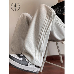 190男生高個子加絨衛褲加長青少年運動褲120CM寬松直筒拖地休閒褲