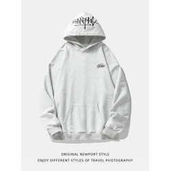 重磅潮牌刺綉連帽衛衣男秋季美式高街休閒帽衫復古百搭情侶款外套