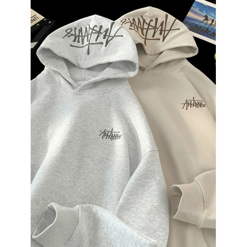 重磅潮牌刺綉連帽衛衣男秋季美式高街休閒帽衫復古百搭情侶款外套 重磅潮牌刺綉連帽衛衣男秋季美式高街休閒帽衫復古百搭情侶款外套