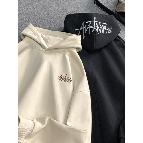 重磅潮牌刺綉連帽衛衣男秋季美式高街休閒帽衫復古百搭情侶款外套 重磅潮牌刺綉連帽衛衣男秋季美式高街休閒帽衫復古百搭情侶款外套