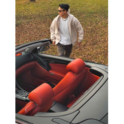 G哥工作室 秋冬重磅純色寬松廓形拉鍊開衫潮連帽曡穿衛衣男士帽衫