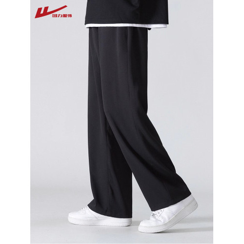 迴力黑色褲子男春秋季2025新款寬松直筒西褲男生濶腿運動休閒長褲