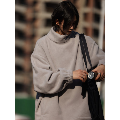 Nobodyknows 春秋基礎日系復古半高領搖粒絨保暖內搭純色情侶衛衣 Nobodyknows 春秋基礎日系復古半高領搖粒絨保暖內搭純色情侶衛衣