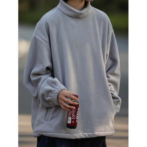 Nobodyknows 春秋基礎日系復古半高領搖粒絨保暖內搭純色情侶衛衣 Nobodyknows 春秋基礎日系復古半高領搖粒絨保暖內搭純色情侶衛衣