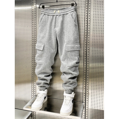 束腳工裝衛褲男春秋新款百搭多口袋針織休閒褲青少年潮牌九分長褲 束腳工裝衛褲男春秋新款百搭多口袋針織休閒褲青少年潮牌九分長褲