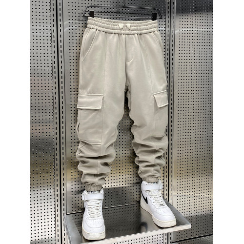 束腳工裝衛褲男春秋新款百搭多口袋針織休閒褲青少年潮牌九分長褲 束腳工裝衛褲男春秋新款百搭多口袋針織休閒褲青少年潮牌九分長褲