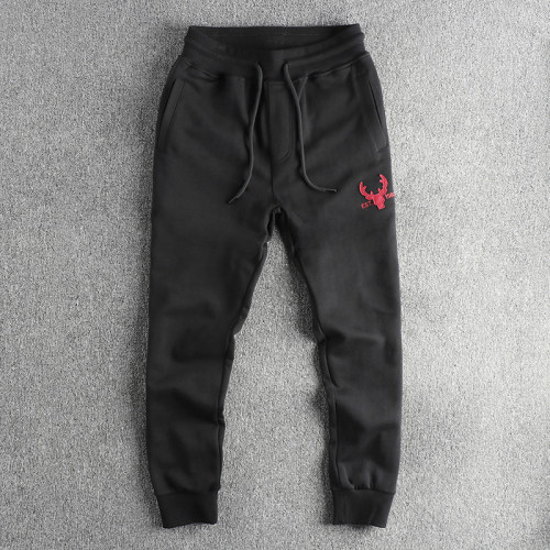 320G高克重毛圈棉水洗貼布刺綉美式休閒衛褲男四季百搭運動束腳褲 320G高克重毛圈棉水洗貼布刺綉美式休閒衛褲男四季百搭運動束腳褲