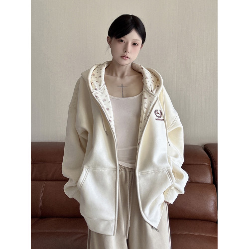 LK STORE LKOD2024碎花連帽衛衣情侶男女刺綉字母外套潮帽衫拼接 LK STORE LKOD2024碎花連帽衛衣情侶男女刺綉字母外套潮帽衫拼接