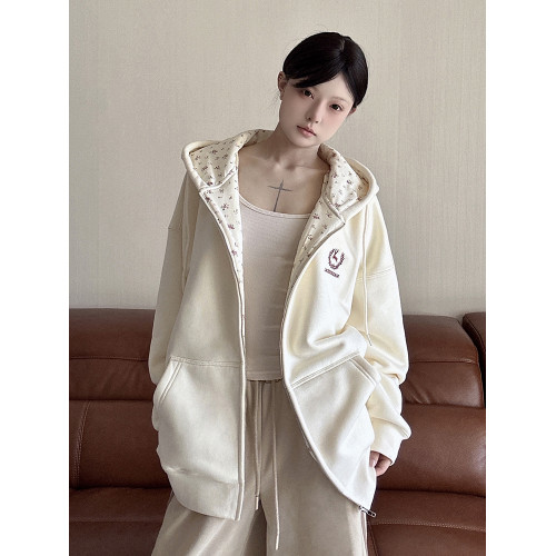 LK STORE LKOD2024碎花連帽衛衣情侶男女刺綉字母外套潮帽衫拼接 LK STORE LKOD2024碎花連帽衛衣情侶男女刺綉字母外套潮帽衫拼接