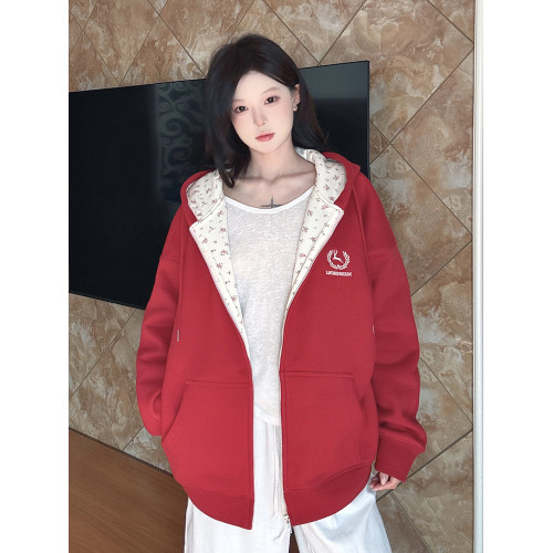 LK STORE LKOD2024碎花連帽衛衣情侶男女刺綉字母外套潮帽衫拼接 LK STORE LKOD2024碎花連帽衛衣情侶男女刺綉字母外套潮帽衫拼接