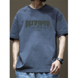 重磅純棉短袖t恤男夏季2025新款潮牌潮流休閒體恤寬松五分袖上衣