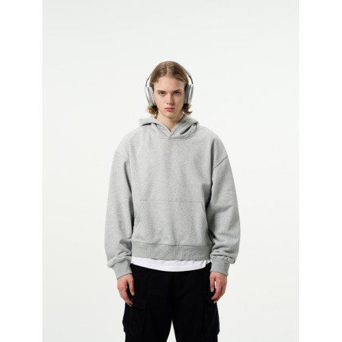 MADWITCH美式復古cleanfit灰色連帽衛衣boxy簡約純色情侶帽衫ins MADWITCH美式復古cleanfit灰色連帽衛衣boxy簡約純色情侶帽衫ins