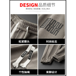 秋冬季新款男士衛褲加絨加厚哈倫褲禦寒保暖帶絨外穿束腳男運動褲