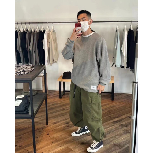 潮牌WTAPS WAFFLE LS COTTON華夫格圓領日系休閒寬松套頭衛衣22SS 潮牌WTAPS WAFFLE LS COTTON華夫格圓領日系休閒寬松套頭衛衣22SS