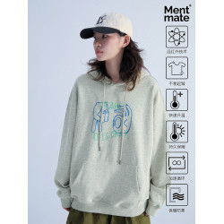 Mentmate 秋冬小衆個性印花帽衫 男女情侶松弛感BF連帽衛衣上衣
