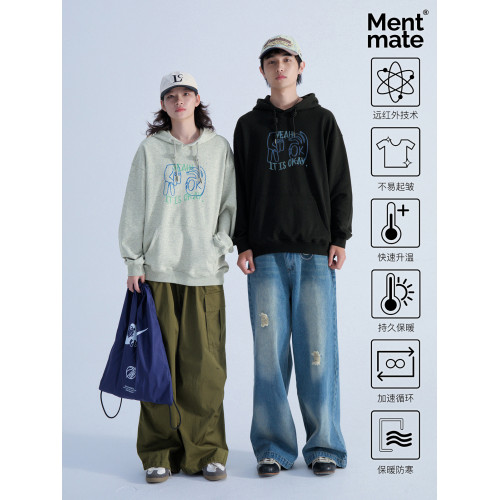 Mentmate 秋冬小衆個性印花帽衫 男女情侶松弛感BF連帽衛衣上衣 Mentmate 秋冬小衆個性印花帽衫 男女情侶松弛感BF連帽衛衣上衣