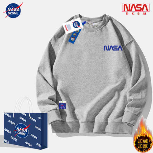NASA春秋款圓領衛衣男女士冬季加絨加厚寬松情侶外套港風套頭上衣 NASA春秋款圓領衛衣男女士冬季加絨加厚寬松情侶外套港風套頭上衣