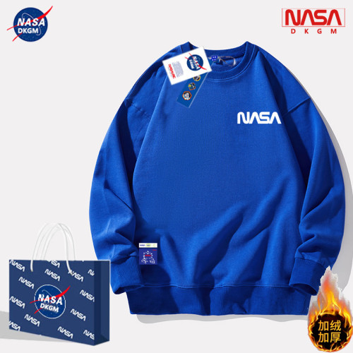 NASA春秋款圓領衛衣男女士冬季加絨加厚寬松情侶外套港風套頭上衣 NASA春秋款圓領衛衣男女士冬季加絨加厚寬松情侶外套港風套頭上衣