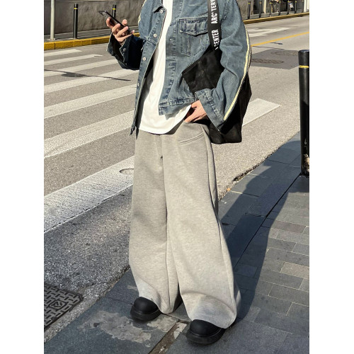 PLTH*2023新款日系休閒日常直筒顯高基礎款拖地衛褲運動風長褲男 PLTH*2023新款日系休閒日常直筒顯高基礎款拖地衛褲運動風長褲男