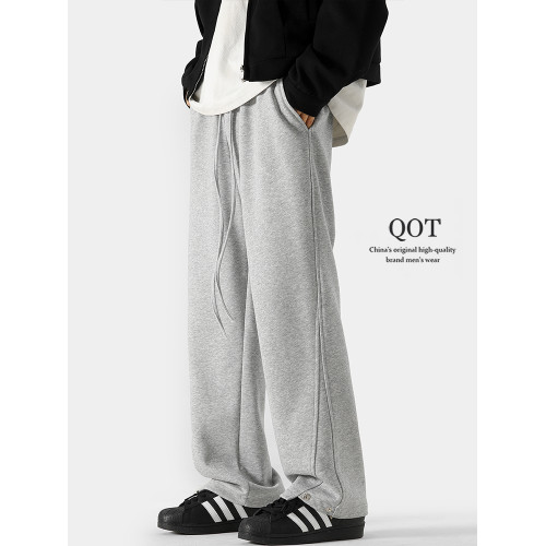 2025新款潮牌重磅休閒衛褲男寬松直筒秋季垂感百搭純色濶腿運動褲 2025新款潮牌重磅休閒衛褲男寬松直筒秋季垂感百搭純色濶腿運動褲