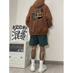 特大碼300斤重磅純棉衛衣男裝秋冬美式復古情侶連帽潮牌寬松外套2