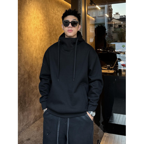 秋冬加絨美式500克重磅潮牌連帽衛衣男高領時尚百搭寬松落肩上衣 秋冬加絨美式500克重磅潮牌連帽衛衣男高領時尚百搭寬松落肩上衣