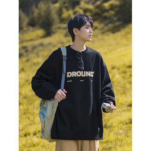 髮泡印花圓領衛衣男秋季日系復古寬松打底衫高街百搭休閒長袖T恤 髮泡印花圓領衛衣男秋季日系復古寬松打底衫高街百搭休閒長袖T恤