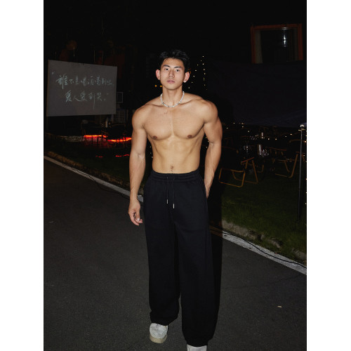 PAPASLILMONSTER美式街頭Cleanfit 設計感長褲簡約百搭運動衛褲男 PAPASLILMONSTER美式街頭Cleanfit 設計感長褲簡約百搭運動衛褲男