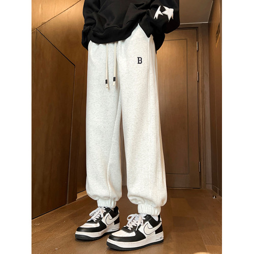 美式拼接束腳衛褲男秋季高街青少年休閒褲復古百搭直筒滑雪褲子潮 美式拼接束腳衛褲男秋季高街青少年休閒褲復古百搭直筒滑雪褲子潮