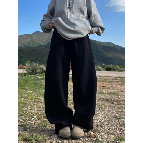 一衹小楊24aw日系純色400g重磅加厚彎刀褲男女寬松秋冬抽繩休閒褲 一衹小楊24aw日系純色400g重磅加厚彎刀褲男女寬松秋冬抽繩休閒褲