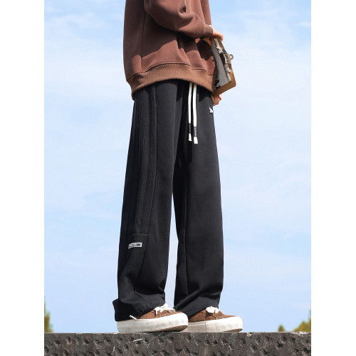 港仔文藝男灰色衛褲男秋冬加絨直筒男士休閒褲子男生運動長褲男款 港仔文藝男灰色衛褲男秋冬加絨直筒男士休閒褲子男生運動長褲男款