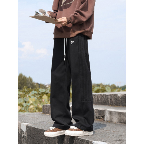 港仔文藝男灰色衛褲男秋冬加絨直筒男士休閒褲子男生運動長褲男款 港仔文藝男灰色衛褲男秋冬加絨直筒男士休閒褲子男生運動長褲男款