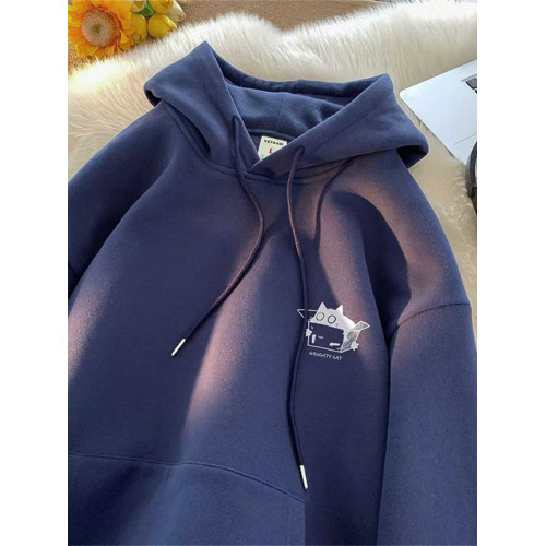 高級感痞帥潮流卡通美式復古重磅100%純棉連帽衛衣男秋冬寬松加絨 高級感痞帥潮流卡通美式復古重磅100%純棉連帽衛衣男秋冬寬松加絨