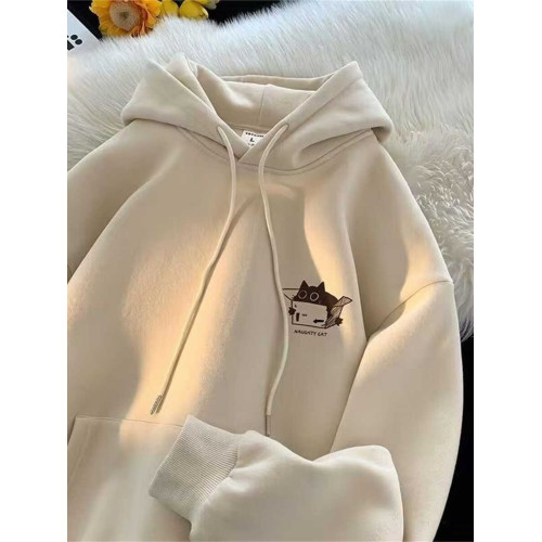 高級感痞帥潮流卡通美式復古重磅100%純棉連帽衛衣男秋冬寬松加絨 高級感痞帥潮流卡通美式復古重磅100%純棉連帽衛衣男秋冬寬松加絨