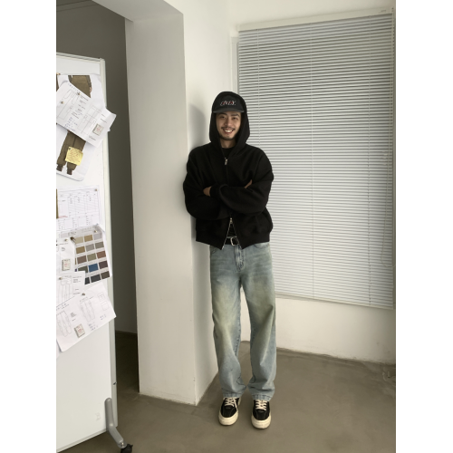 INKNOTS美式復古寬松clean fit重磅短寬拉鍊連帽衛衣男女潮牌外套 INKNOTS美式復古寬松clean fit重磅短寬拉鍊連帽衛衣男女潮牌外套