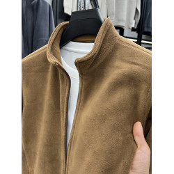 潮牌搖粒絨立領外套男士秋冬季開衫衛衣男抓絨保暖雙面搖粒絨上衣