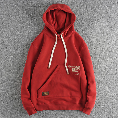 港單潮流刺綉字母連帽套頭衛衣男 重磅加絨加厚秋冬休閒上衣外套 港單潮流刺綉字母連帽套頭衛衣男 重磅加絨加厚秋冬休閒上衣外套